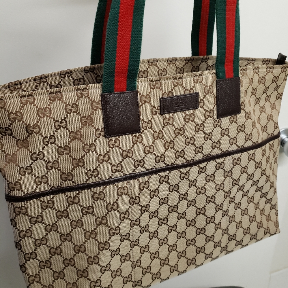 Authentic monogram fabric diaper bag